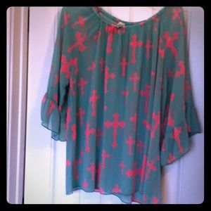 Womens sheer blouse